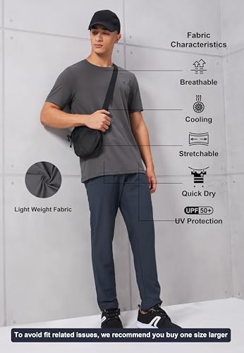 Image of TECHNOSPORT Men's Slim Fit Solid Crew Neck T-Shirt, Cotflex Quick Dry Wrinkle Resistant Polyester Sports Tee for Gym, Running, Training, Sports
