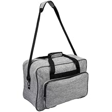 Sewing Machine Carrying Case with Removable Shoulder Strap and Dual Handle Universal Sewing Basket Spacious Storage Tote Storage Bag Suitable for Most Standard Singer, Grey, Simple