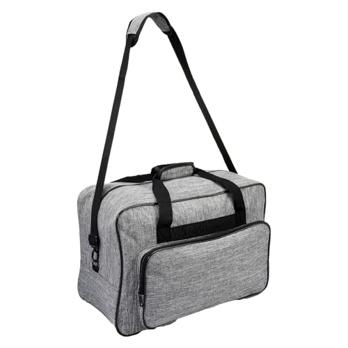 Sewing Machine Carrying Case with Removable Shoulder Strap and Dual Handle Universal Sewing Basket Spacious Storage Tote Storage Bag Suitable for Most Standard Singer (Grey)