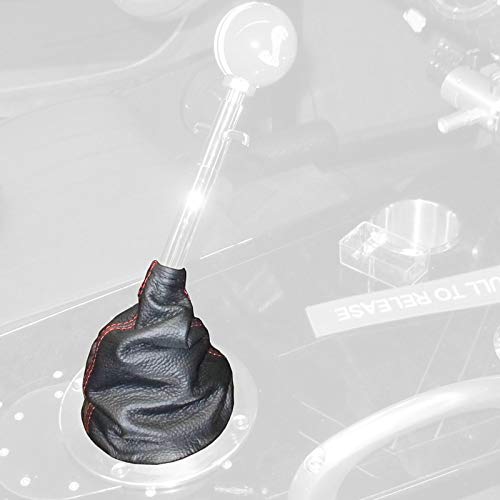 RedlineGoods Shift Boot Compatible with Factory Five Roadster MK4 2000-24. Tailor Made - not Universal. Genuine top-Grade Italian Red Leather with Black Thread