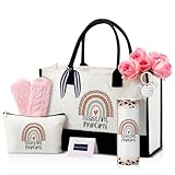 Geiserailie 8 Pcs Assistant Principal Gifts for Women Including Large Tote Bag Cosmetic Bags Tumbler Cup Plush Socks Metal Keychain Card and Envelope for Assistant Principal Thank You Gifts