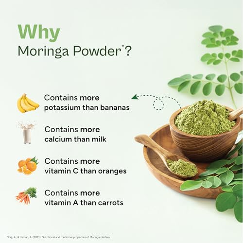 Image of Tata 1mg Tejasya Organic Moringa Powder | Ayurvedic Superfood for Weight Management & Immunity and Detox | With Amla & Pippali for Better Absorption | Non-GMO & Preservative-Free | 200 g