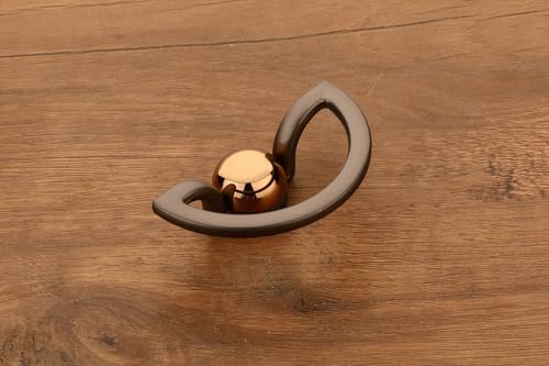 Image of HARMONUS Knobs for Drawer & Cabinets Set Knob,Black Satin - Rose Gold Wardrobe Kitchen Door Pull Handle Knobs Square Shape Drawer Knob - (KNOBS-194- Pack of 5)