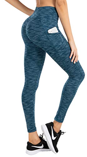 Calça feminina de ioga LifeSky com bolsos e controle de barriga de cintura alta com elasticidade em