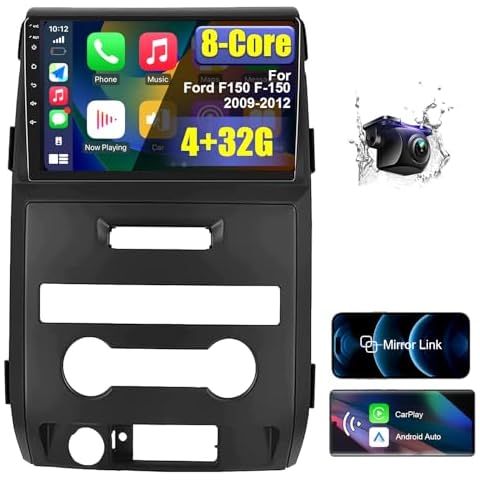 for Ford F150 F-150 2009-2012 Car Radio Stereo 4+32G with Wireless Carplay Android Auto, 9 Inch HD Touchscreen 8 Core Android 12 Car Radio Stereo with Backup Camera Bluetooth AM/FM/RDS Wi-Fi GPS Cover