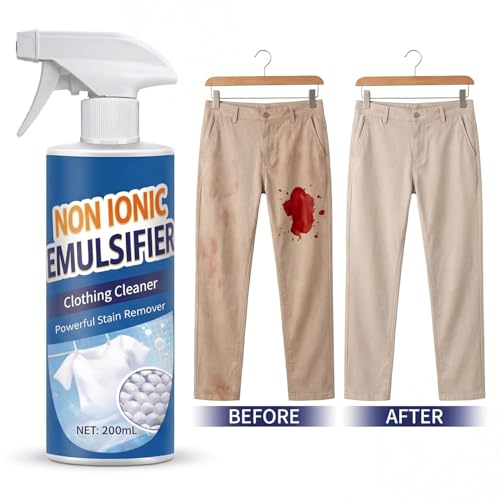 Image of Non Ionic Emulsifier Clothing Cleaner Spray, Sowhatahow All Powerful Stain Remover Clothes Dry Spray, Non-ionic Laundry Stain Removal Emulsifier for Clothes, Shoes, Kitchen, Cars, Pack of 2