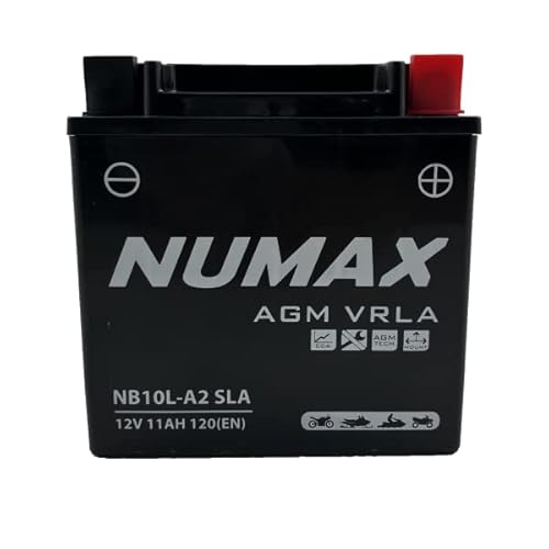 Numax - Batterie moto NUMAX NB10L-A2 SLA 12V 11Ah 120A Dimensions: 136x75x141mm et plus à Droite