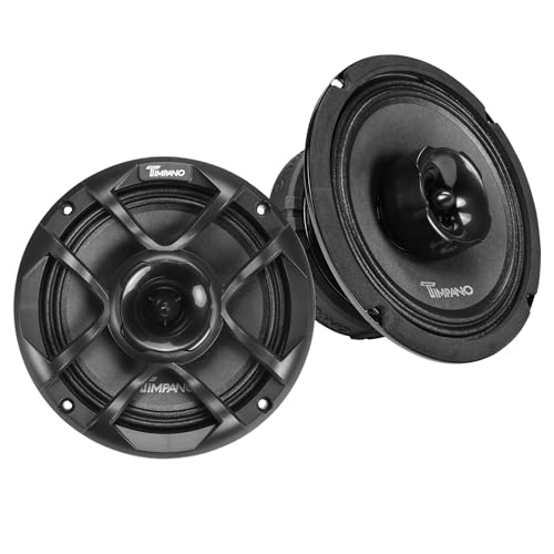 Timpano 6.5 Inch Car Coaxial Speakers 1200 Watts per Pair TPT-CX6-4 TPRO, 2-Way PRO Audio Premium Speaker 4 Ohm, Grill Included - Great for Car Stereo Sound System (Pair)