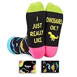 HAPPYPOP Dino Gifts Ideas for Adults - Funny Dinosaur Socks for Women Men