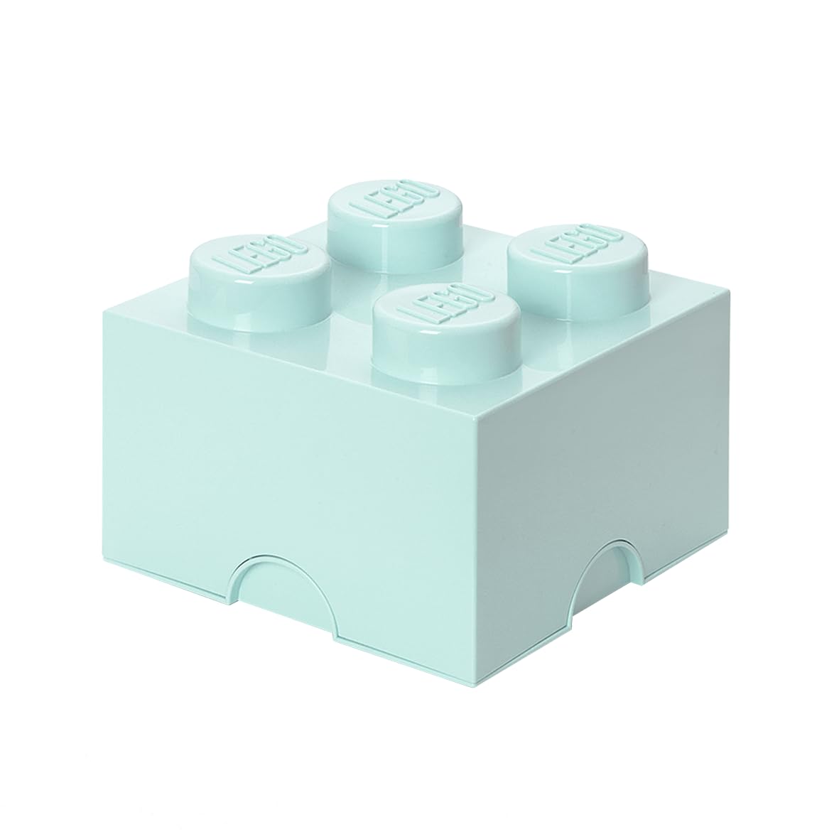 Room Copenhagen Lego Polypropylene Storage Stone 4-Studs Storage Box, 25 x 18cm, Aqua