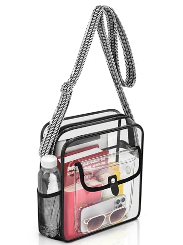 Image of SPODEARS Clear Crossbody Bag for Stadium, Concert, Festival & More - Adjustable Shoulder Strap & Bottle Holder