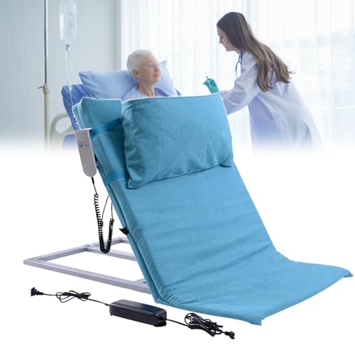 Lifting Bed Backrest for Elderly, Adjustable Back Rest Assist, Neck Lumbar Support, 2-65° Angle Adjustment, for Neck Head and Lumbar Support(Blue)