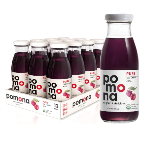 Pomona Organic Pure Tart Cherry Juice, Cold Pressed, Non-GMO, No Sugar Added, Not from Concentrate...