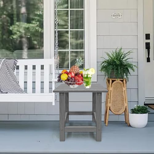Image of Meluvici Adirondack Side Table Weather Resistant, Outdoor Rectangular Side Table for Adirondack Chair, Grey
