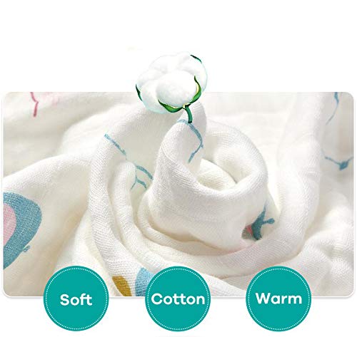 Image of MOM'S HOME Super Soft Absorbent Muslin Organic Cotton Wash Baby Bath Towel- 60X120 CM - (0-3 Years)