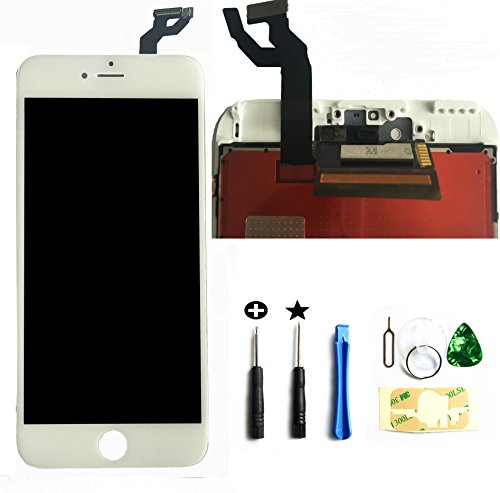 Global Repair for iPhone 6s Plus 5.5 Inch Model: A1634, A1687, A1699 LCD Screen Replacement Digitizer Frame Assembly in White