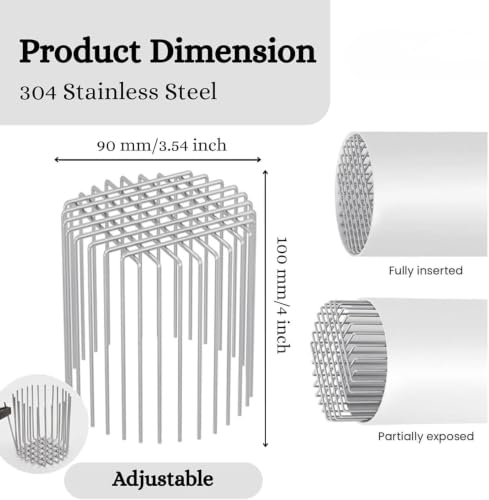 Image of 2 PCS 304 Stainless Steel Drain Pipe Bird Guard, Adjustable Anti Bird Nest Pipe Cover, Plug-in Vent Pipe Protector for Balcony, Outdoor Drain, Exhaust Pipe & Wall Pipe, Rust Resistant Drain Mesh Guard