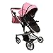 Mommy & Me Babyboo 2 in 1 Deluxe Leather Doll Stroller Foldable Baby Doll Stroller, with Adjustable Handle, Convertible Seat, Swiveling Wheels, and Basket Extra Tall 32 Inch High - 9695