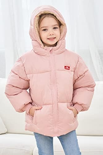 Unicomidea Infant Jackets For Girls Pink Long Sleeves Toddler Puffer Warm Down Coat Size 18-24 Months Winter Kids Outerwear Fashion 18 Months Girl Outwear Clothes With Plush thumb #1