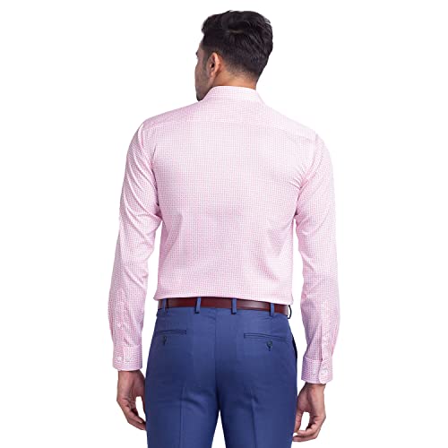 Image of Park Avenue Men's Pure Cotton Print Pattern Slim Fit Semi Cutaway Collar Full Sleeve Formal Shirt