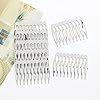 Lawie 20 Pack Bulk 10 Teeth Silver Metal Side Hair Combs Plain Blank Crafting DIY Wire Slide Combs Wedding Bridal Veil Combs Decorative Crowns Headpiece French Twist Clip Hair Accessories for Women #5