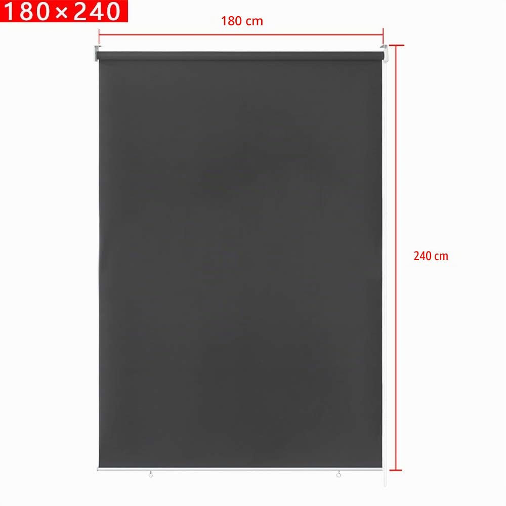 YUENFONG Außenrollo Balkon Sichtschutz Sonnenschutz Senkrechtmarkise Balkon Outdoor Rollo Beschattung UV Schutz (180 X 240cm, Anthrazit)