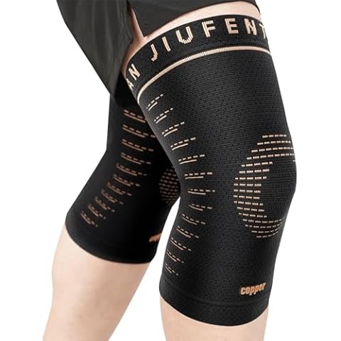 JIUFENTIAN Copper Knee Sleeve,Copper Knee Braces for Women and Men Arthritis,ACL, Tendinitis, Meniscus Tear, Joint Pain Relief, Running, Working Out, Fitness, Weightlifting (Medium) Cover
