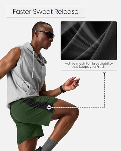 maamgic Men's Running Athletic Shorts 5"/7" Quick Dry Stretch Workout Gym - Image 6