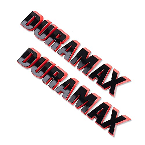 Image of 2019-2021 Duramax Emblems Badge for Silverado 2Pcs(Black-Red)