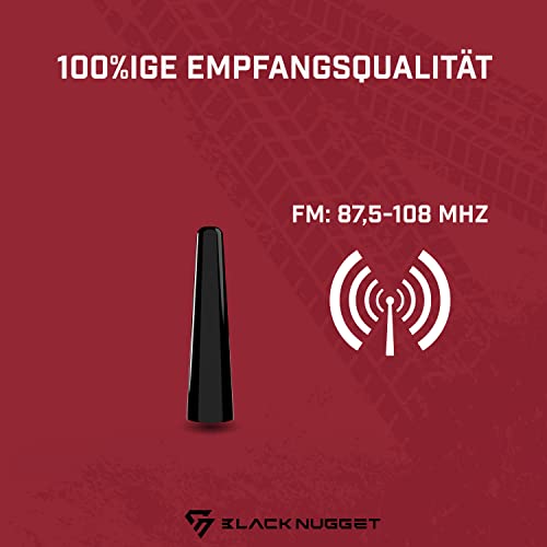 BlackNugget bn-ca1-s Autoantenne-Universal Kfz geeignet Autos-Dachantenne mit erstklassiger Empfangsqualität-Kurze Auto Antenne für AM & FM Empfang-Stabantenne | Kurzstabantenne, 6.5 cm