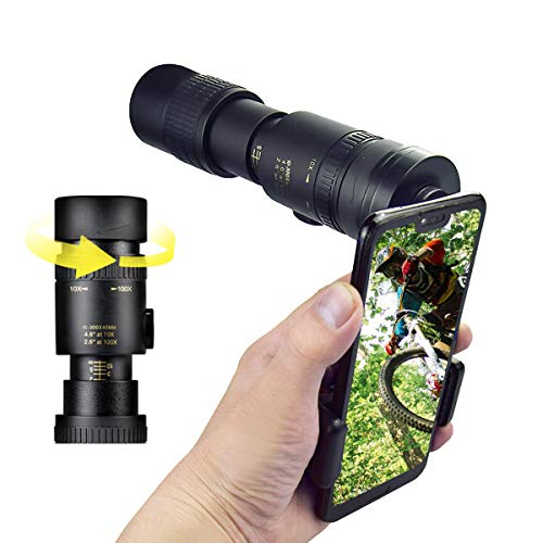Telescópio Monocular para Smartphone, 4K 10-300x40 mm com Lente BAK4 Prisma para Praia