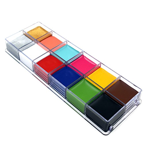 KAYI Gezichtsschilderij in 12 kleuren, bodykunstschilderen, olie-flitskleuren, voor Halloween en party, make-up - Image 4