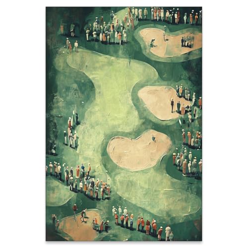 Green Golf Course Poster Summer Sports Canvas Wall Art Vintage