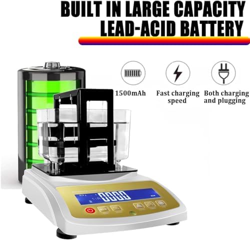 Gold Purity Tester Machine - Platinum & Precious Metal Density Meter, Accurate Gold Density Tester, Max Weight Capacity: 1200g for Quick Purity Testing
