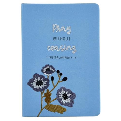Diario bordado de gamuza Pray Without Ceasing Faithworks