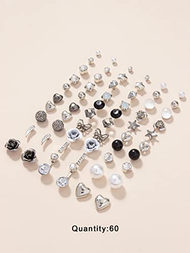 Image of Shining Diva Fashion 30 Pairs Combo Set Stylish Crystal Pearl Earrings for Women and Girls