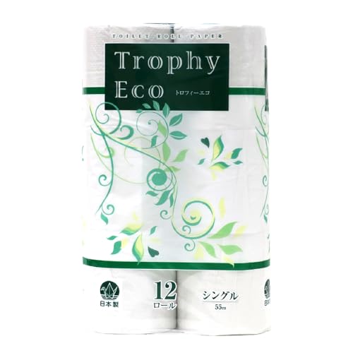 トイレットペーパー シングル 12個 1パック トロフィーエコ