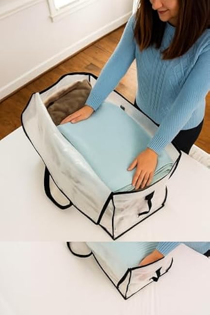 Heavy Duty Clear Tote Bag for Storage & Organization ¨C Extra Large, Durable Zippered Storage Bin with Reinforced Handles ¨C for Home, Travel & Garage Use (X-Large, 4.0, Count)