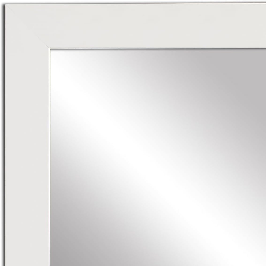 Frame My Mirror White Framed Mirror, 36" x 48" Mirror for Bathroom, Wood Frame, True Reflections Glass, Pure White Finish, Pendleton Design, Hangs Horizontally or Vertically, Made in USA