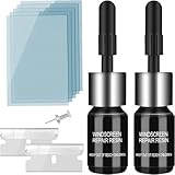 CLAMPER Windshield Repair Kit, Car Window Cracks Gone Glass Repair Fluid, 2 Bottles Nano Glass Crack Repair Liquid Quick Windshield Repair for Chips and Cracks, Bulls-Eye and Star-Shaped Crack