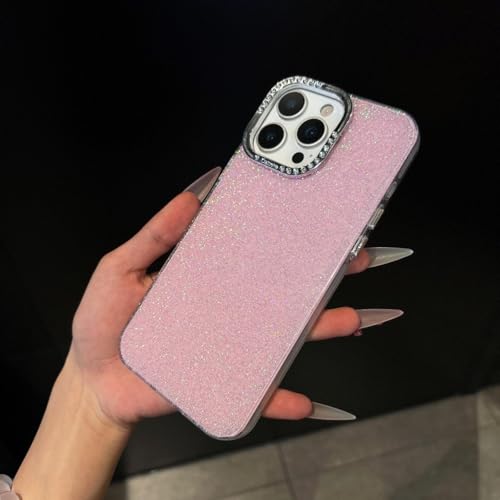 Coque paillettes iPhone 13 Pro Max rose brillante pour soirées et quotidien