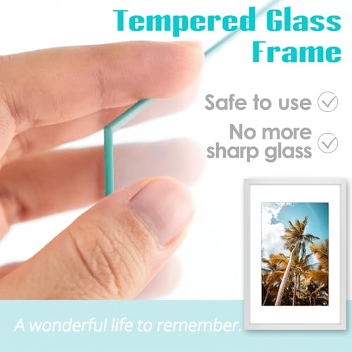 Image of Frametory, 16x24 Picture Frame with Mat for 12x18 Picture - High Definition Glass Wide Molding - Preinstalled Wall Mounting Hardware (White, 1 Pack)