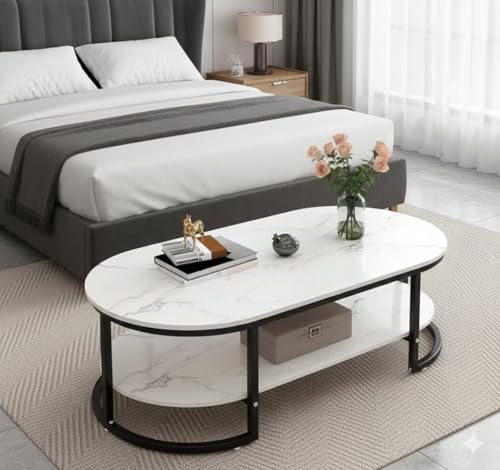 Image of Coffee Table Centre Table (Black White, DBL)