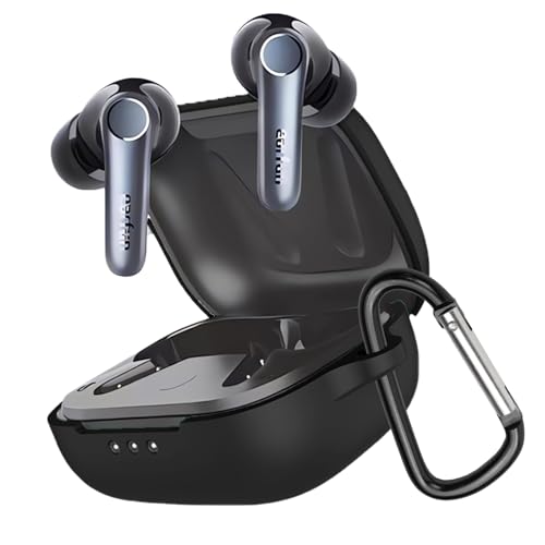 YAODLE For EarFun Air Pro 4 用 ケース EarFun Air Pro 4用保護カバー シリコンケース 装着充電可能 全面保護 落下防止 キズ防止 耐衝撃 防塵 カラビナ付き(ブラック)