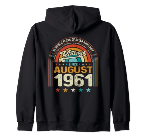 Vintage 62 cumpleaños 62 años de ser impresionante agosto de 1961 Sudadera con Capucha