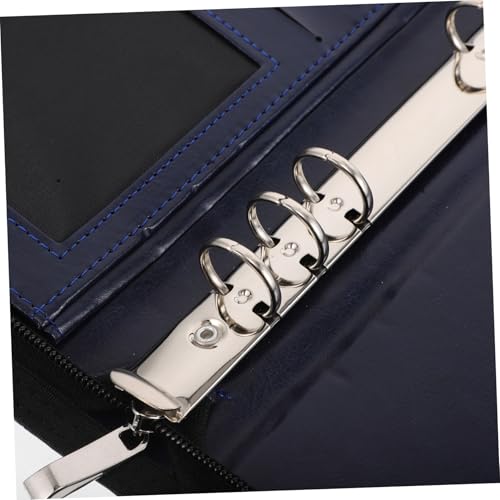Classeur à pochettes cuir bleu DOITOOL range document zippé pour bureau - 3
