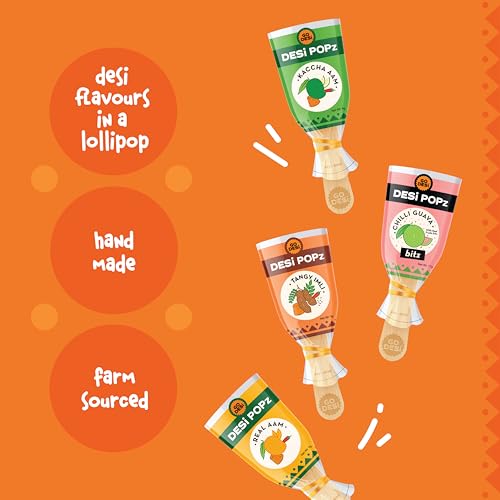 Image of GO DESi POPz Trial Pack, Tangy Imli, Kaccha Aam, Real Aam, Chilli Guava, 20 pieces, 100% Natural,160 /140g