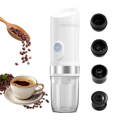 Electric Portable Espresso Machine,20 Bar Pressure,3 in 1 Camping Coffee Maker,Self-Heating,Rechargeable,Compatible with Nespresso & Dolce Gusto Capsule,for Camping Travel, Office