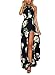 FFLMYUHULIU Women's Sexy Split Floral Off-shoulder Beach Party Maxi Dress (Medium, C2602-Black)