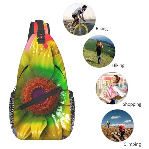 Bolso cruzado 3D con girasol colorido para hombres y mujeres miniatura 6